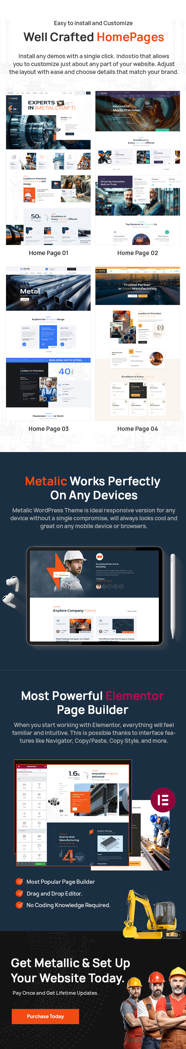 Metallic - Industry & Manufacturing Factory WordPress Theme